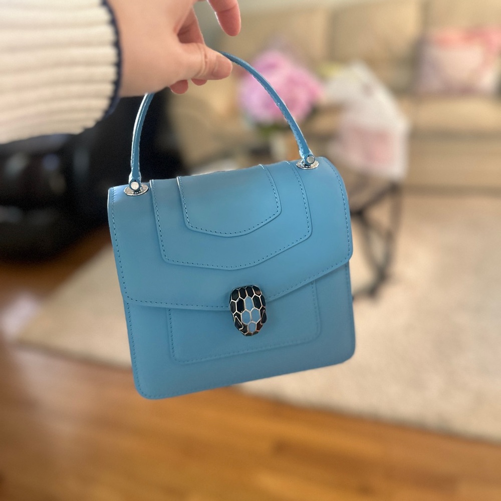 ❌SOLD❌Authentic Bvlgari Serpenti Forever Top Handle Bag – Turquoise Blue - Picture 2 of 12